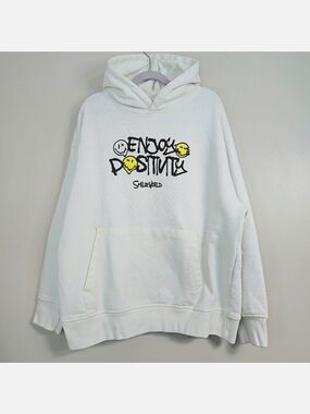 Zara x SmileyWorld Kids Unisex White Enjoy Positivity Hoodie, Size 10* ~ VGUC